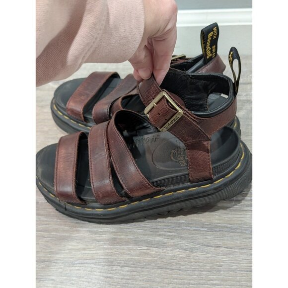 Dr Doc Martens Vegan Blaire Sandals Womens 5 EU 36 Brown Chunky Bouncing Sole - Picture 4 of 16